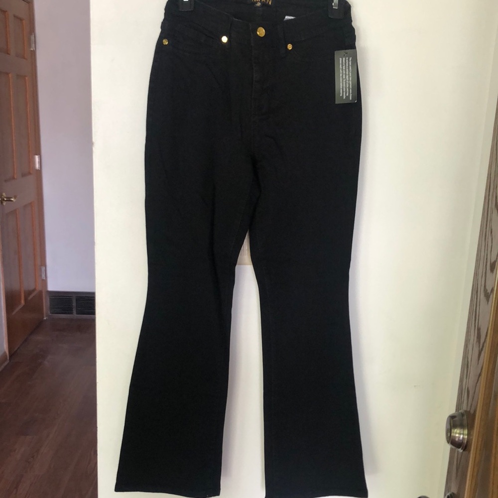 IMAN Black Flare Wide Leg Jeans